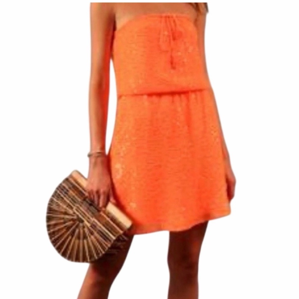 🧡 Calypso St. Barth  Orange Sequin Mini dress XS VEGAS CRUISE